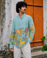 Aqua Jungle Kurta Shirt