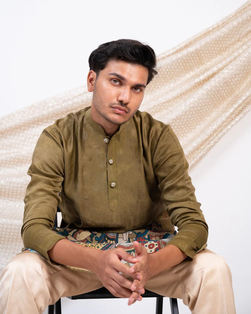 Olive Darbar Kurta