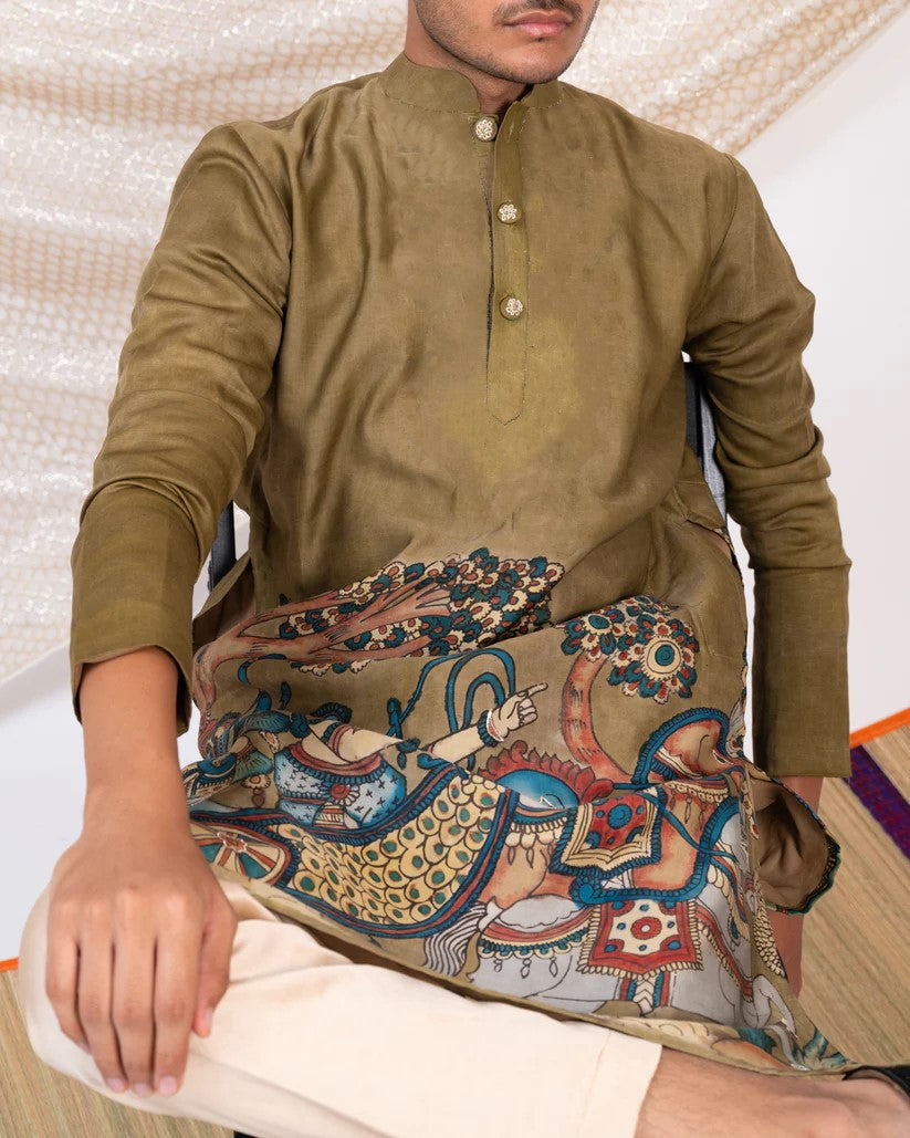 Olive Darbar Kurta