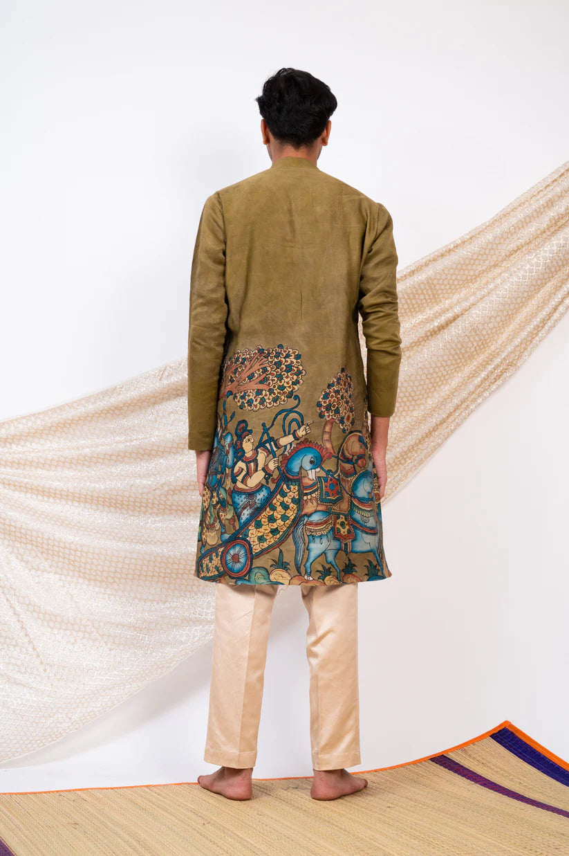 Olive Darbar Kurta
