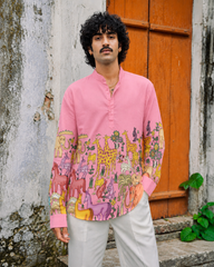 Pink Safari Kurta Shirt
