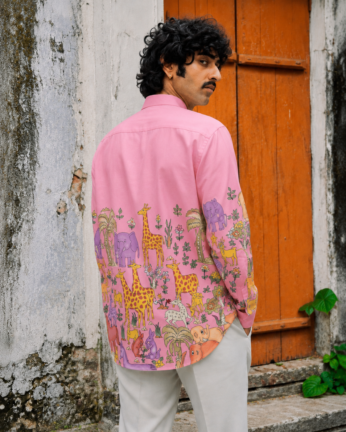 Pink Safari Kurta Shirt