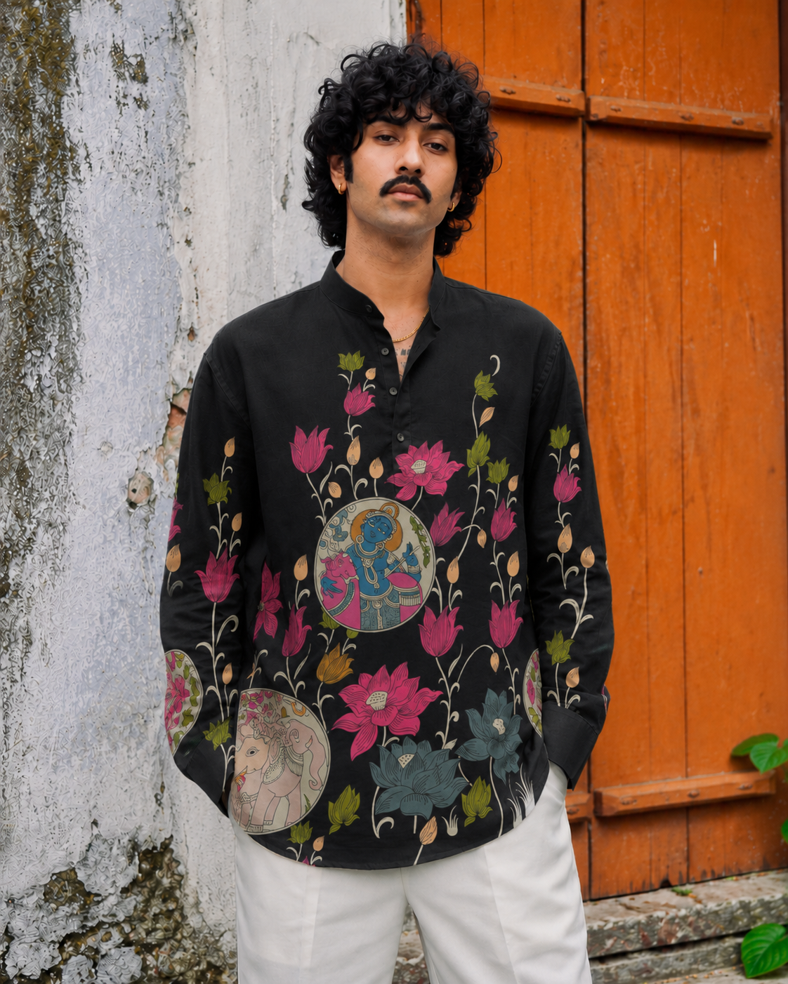 Madhav Noir Kurta Shirt