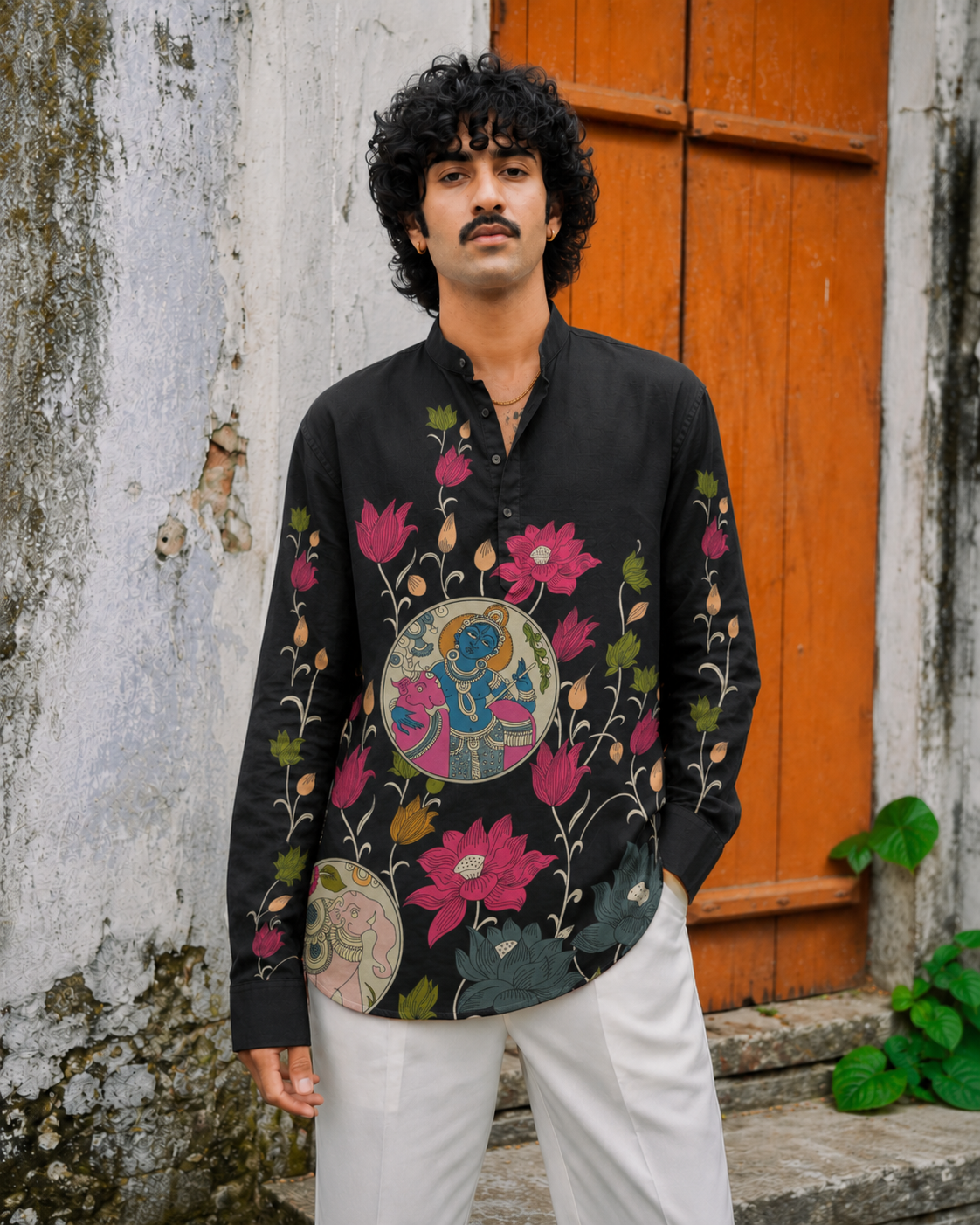 Madhav Noir Kurta Shirt