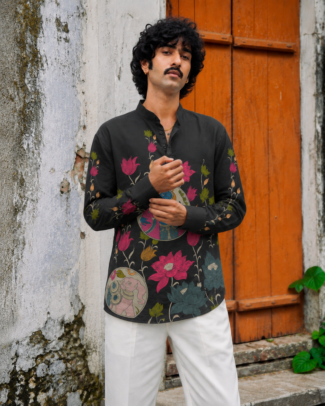 Madhav Noir Kurta Shirt