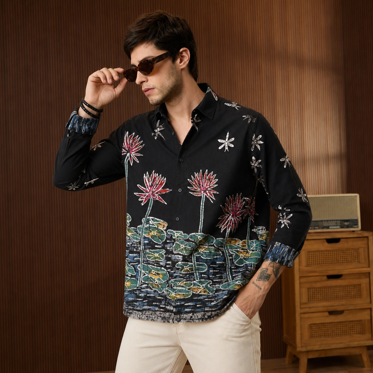 Kamal Noir Cotton Shirt